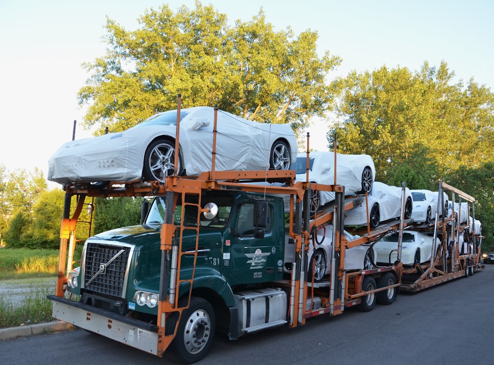 HaulHero auto transport carrier loaded with vehicles